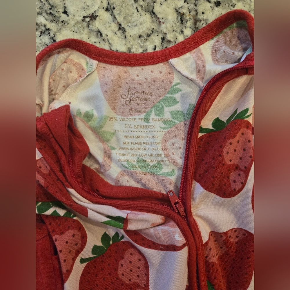 Infant Bamboo Kids Strawberry Pajamas - Red